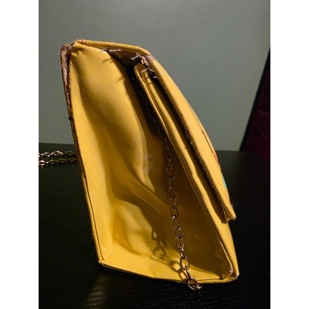 Disney Marie The Aristocats Yellow Crossbody Bag Gold Chain Strap Made In Syria - Picture 3 of 10